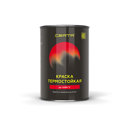 Эмаль 0,8кг черная термостойкая (1200С) Церта