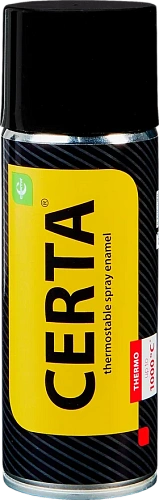 Эмаль аэр черная п/глянц 520мл термостойкая (800С) Церта Эмаль аэр черная п/глянц 520мл термостойкая (800С) Церта