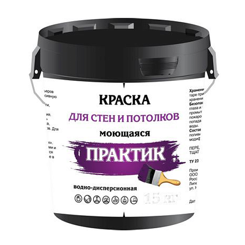 Краска ВД ПРАКТИК моющаяся 6кг водно-дисперсионная Краска ВД ПРАКТИК моющаяся 6кг водно-дисперсионная