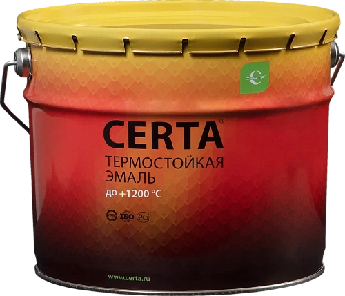 Эмаль 10кг чёрная термостойкая (1200С)Церта Эмаль 10кг чёрная термостойкая (1200С)Церта